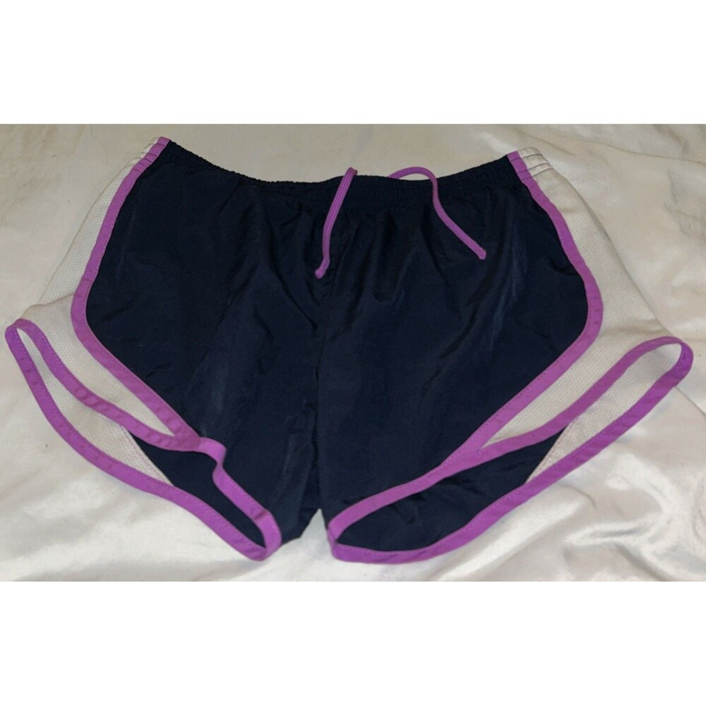 Arizona Small Athletic Blue Pink & White Lined Drawstring Active Running Shorts